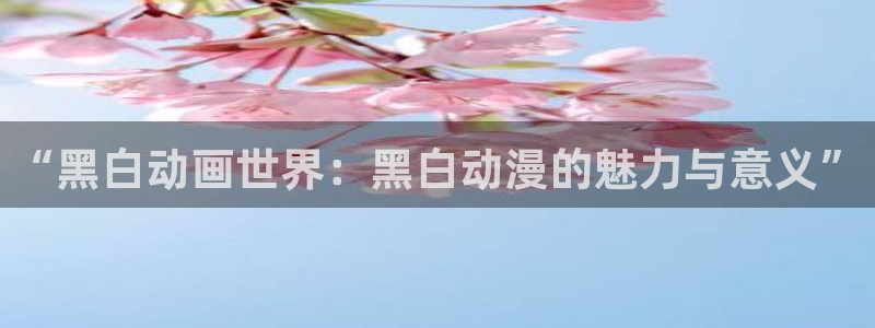 樱花动漫,专注动漫：“黑白动画世界：黑白动漫的魅力与意义”